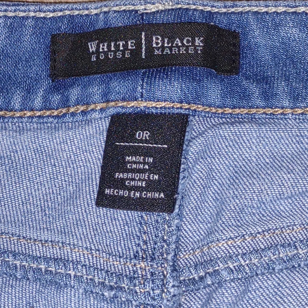 WHBM Low Rise Girlfriend Jeans Blue Jeweled Pockets Size 0R - Picture 11 of 12